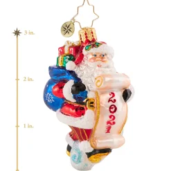 Glass^Christopher Radko Cr, Santa Saves The Date 2021, Gem, 1020637,