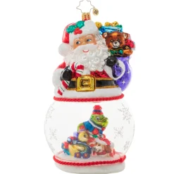 Santas^Christopher Radko Cr, Santa's Magic Snow Globe, 1021013,