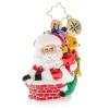 Santas^Christopher Radko Cr, Sneaking Down The Chimney Gem, 1020268,