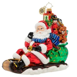 Santas^Christopher Radko Cr, Timely Toboggan Delivery!, 1020300,
