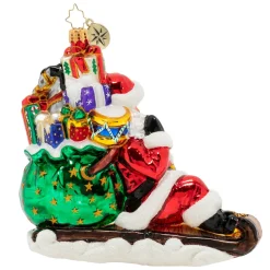 Santas^Christopher Radko Cr, Timely Toboggan Delivery!, 1020300,