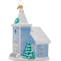 Glass^Christopher Radko Cr, White Christmas Chapel, 1021021, Radko