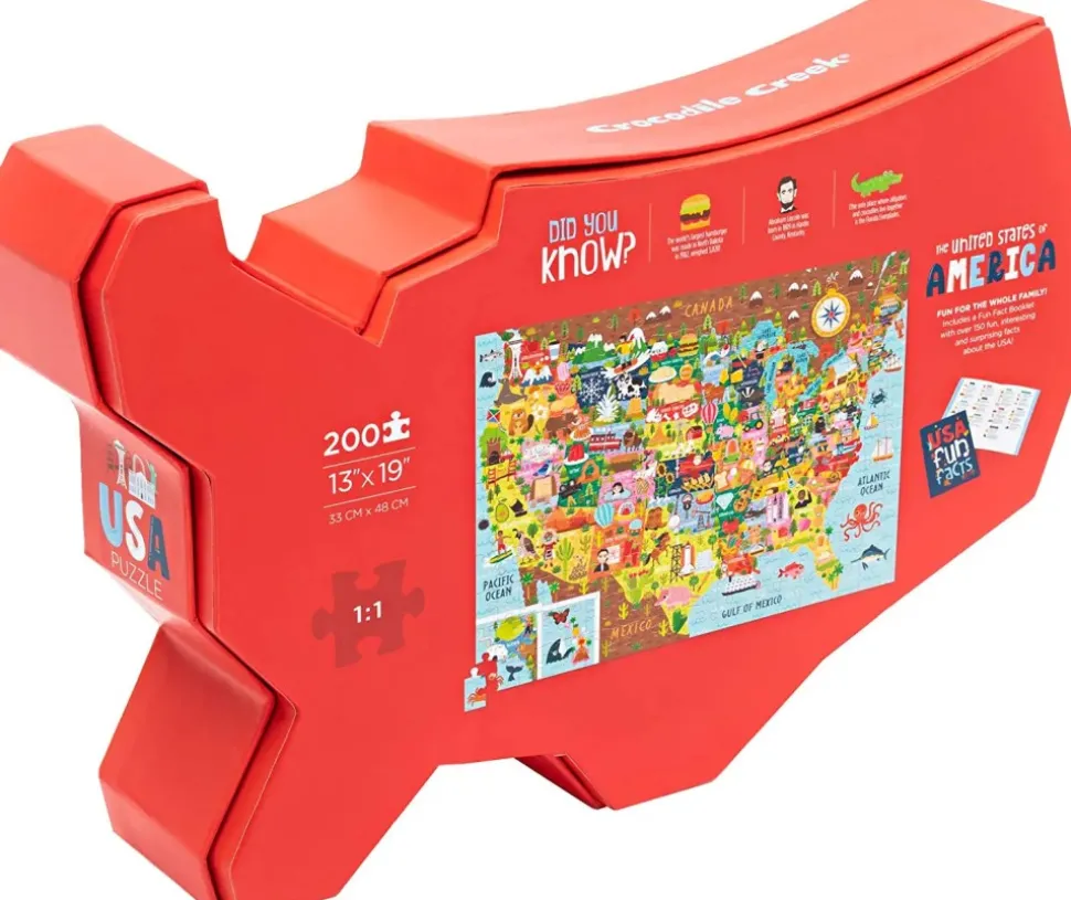 Crocodile Creek Usa Map Puzzle, 200-Piece Jigsaw Puzzle, 27001 Online