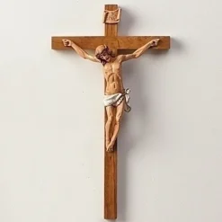 Resin^Fontanini Crucifix Woodtone, , 0251