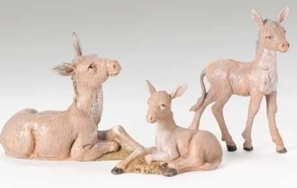 Fontanini Donkey Family Set/3 5", , 51533 Flash Sale