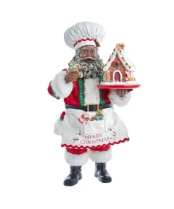Santas^Kurt S Adler Fabriche™ African American Gingerbread Chef Santa, Fa0143, Kurt Adler
