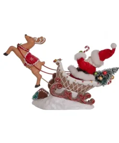 Santas^Kurt S Adler Fabriche™ Santa Sitting In Gingerbread Sleigh, Fa0148, Kurt Adler