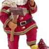 Clothtique/Fabriche Santas^Kurt S Adler Fireman Santa, Fa0127, Fabriche