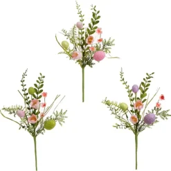 Easter^Raz Floral And Egg Spray 3 Asst