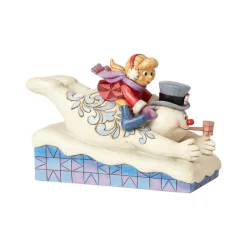 Enesco Frosty And Karen Sledding New