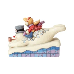 Enesco Frosty And Karen Sledding New