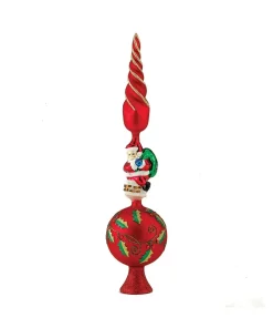 Santas^Kurt S Adler Glass Santa Un-Lit Treetop, 16", Gg0497, Kurt Adler