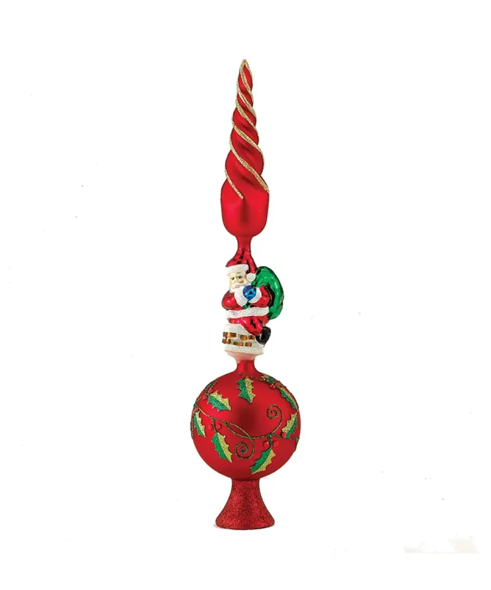 Santas^Kurt S Adler Glass Santa Un-Lit Treetop, 16", Gg0497, Kurt Adler