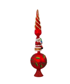Santas^Kurt S Adler Glass Santa Un-Lit Treetop, 16", Gg0497, Kurt Adler