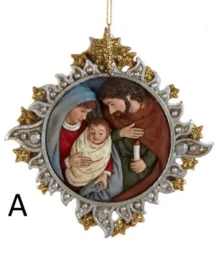 Kurt S Adler Gold And Silver Nativity Family Ornaments, 2 Assorted, E0678, Kurt Adler Hot