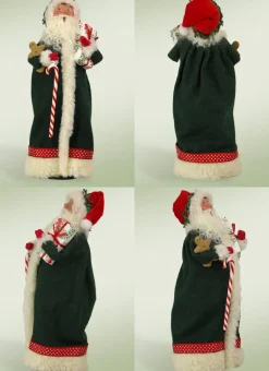 Byers Choice^Byers Choice Green Santa With Candy Cane, , 3153