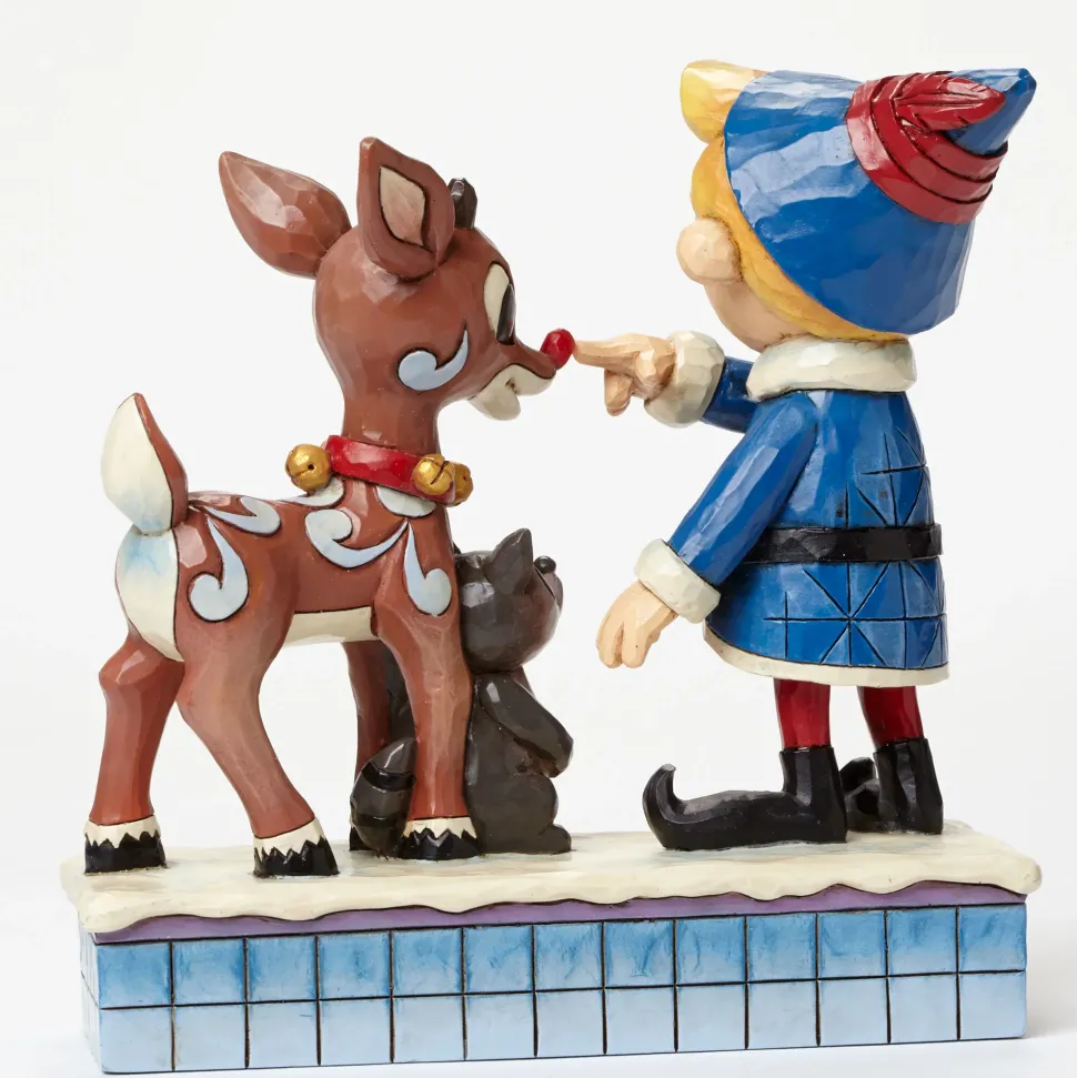 Resin^Enesco Hermey Touching Rudolphs Nose