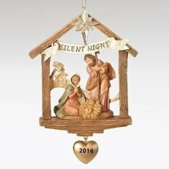 Fontanini Holy Family Stable Event Ornament With Heart 4", , 57012 Best