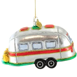 Huras Family Huras, Christmas Airstream Glass Ornament Camper, S708 Cheap