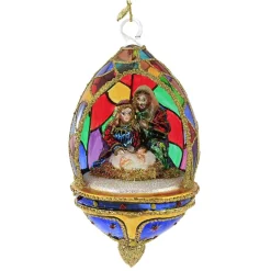Huras Family Huras, Stained Glass Nativity Dome Religious Christmas, S776 New