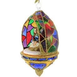 Huras Family Huras, Stained Glass Nativity Dome Religious Christmas, S776 New