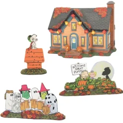 Halloween General^Department 56 Hv, Trick Or Treat Lane Peanuts, 6007640, Halloween Village