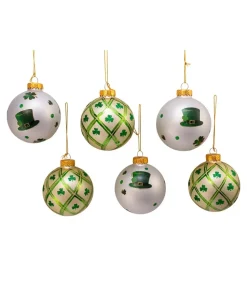 Glass^Kurt S Adler Irish Glass Ball Ornaments, 6-Piece Box Set, 80Mm, Gg0886, Kurt Adler