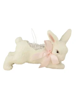 Easter^Bethany Lowe Ivory Running Bunny Bucket