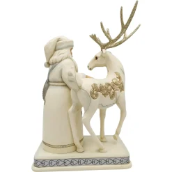 Resin^Enesco Jim Shore, Holiday Lustre Santa/Reindeer, 6006615, Heartwood Creek