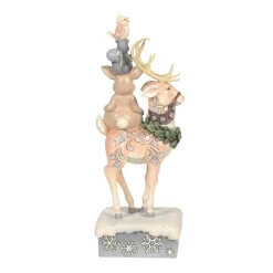 Enesco Jim Shore, White Woodland Stacked Animals, 6006576, Heartwood Creek Discount