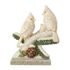 Resin^Enesco Jim Shore, White Woodland Birds On Branch, 6006585, Heartwood Creek