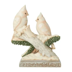 Resin^Enesco Jim Shore, White Woodland Birds On Branch, 6006585, Heartwood Creek