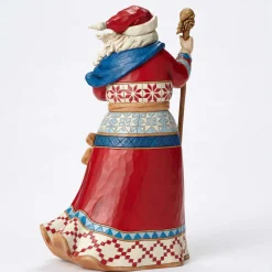 Resin^Enesco Lapland Santa W/Red Reindeer