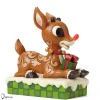 Resin^Enesco Large Rudolph With Lited Nose