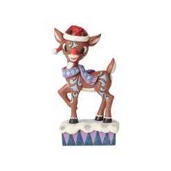 Enesco Lighted Rudolph Wearing Hat Fashion