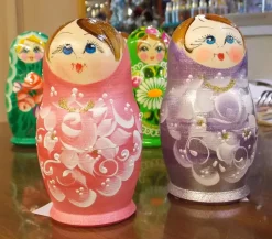 Wood^ALSH Matryoshka Nesting Dolls In Pink Or Lavender