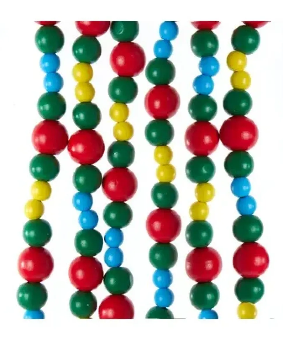 Garlands (Tree)^Kurt S Adler Multicolor Wooden Bead Garland 6', C5947, Kurt Adler