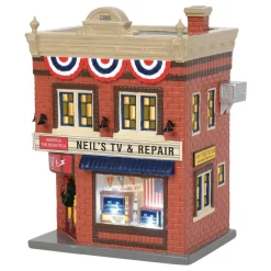 Department 56 Neil's Tv & Repair, 6003136, The Original Snow Village Sale