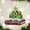 Glass^Old World Christmas Owc Bookworm Ornament, 12514