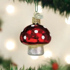 Glass^Old World Christmas Owc Lucky Mushroom Ornament, 28118