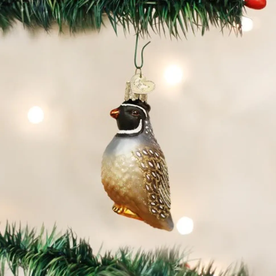 Glass^Old World Christmas Owc Partridge Ornament, 16012