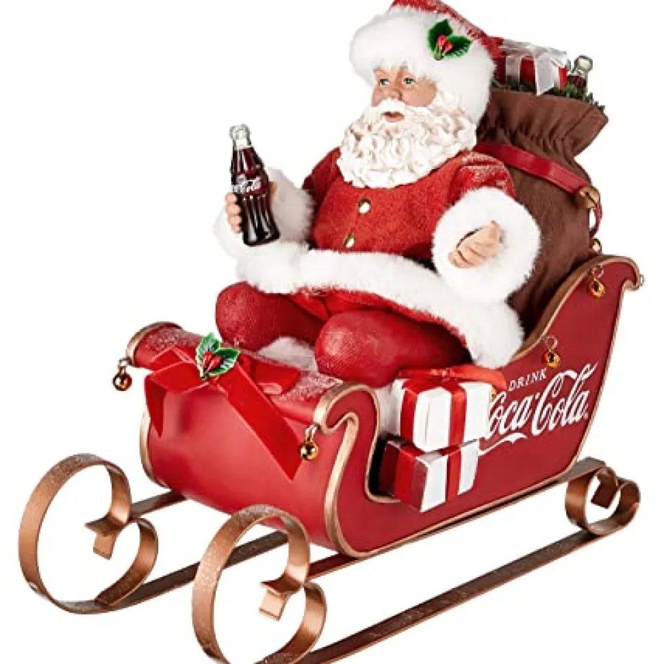 Clothtique/Fabriche Santas^Kurt S Adler Pd, Coca-Cola®, Santa In Sleigh, Cc5202, Kurt Adler