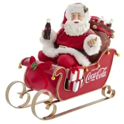 Clothtique/Fabriche Santas^Kurt S Adler Pd, Coca-Cola®, Santa In Sleigh, Cc5202, Kurt Adler