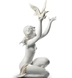 Lladro Peace Offering, Lady With Dove Hot