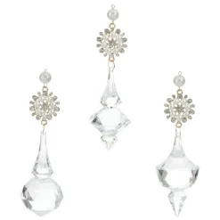 Acrylic^Raz Pearl Crystal Drop Ornament