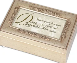 Cottage Garden Petite Rose Dear Daughter Music Box, Plays You Light Up My Life Fashion