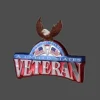 Stocking / Skirt^Kurt S Adler Proud To Be A United States Veteran Glass Plaque With Eagle Ornament, J1354