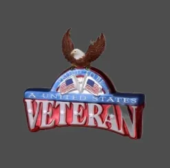 Stocking / Skirt^Kurt S Adler Proud To Be A United States Veteran Glass Plaque With Eagle Ornament, J1354