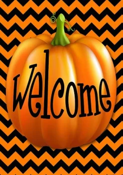 Halloween General^Custom DeCor Pumpkin Chevron