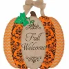 Halloween General^Custom DeCor Pumpkin Welcome Hang Around